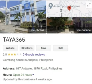 Taya365 Antipolo reviews on google 