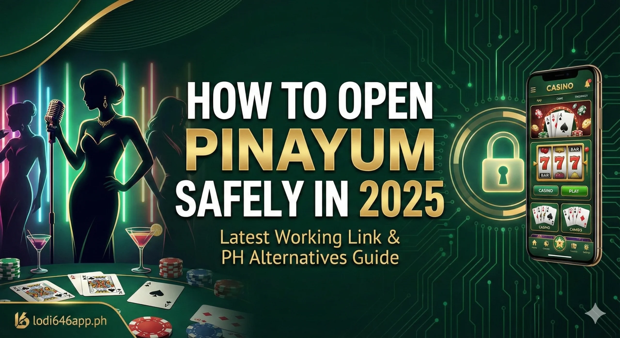 featuring green background with ladies and poker table